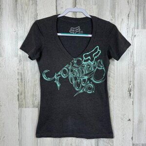 Fox Riders graphic tee motocross mountain bike black green Large